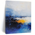 Blue and Yellow Abstract Sea - Expressive Coastal Abstract Art GAB0463