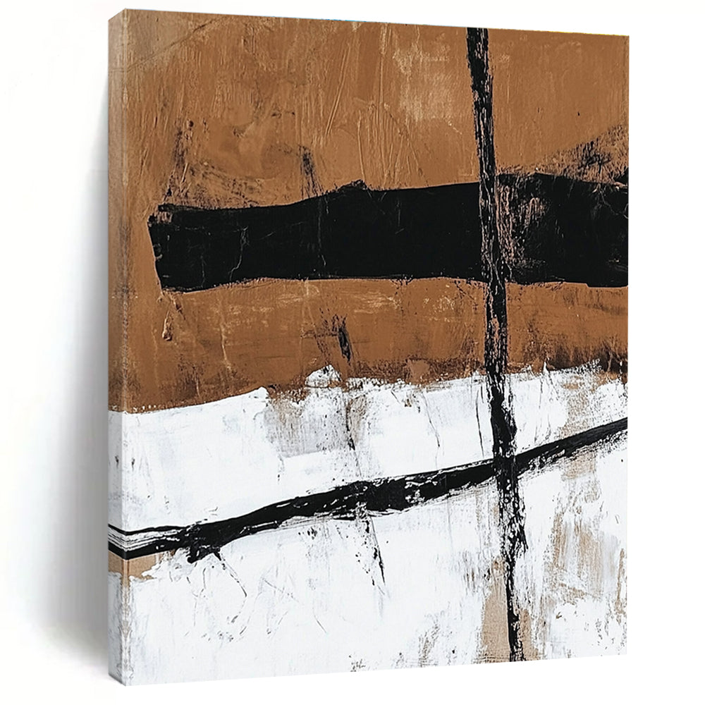 Earthy Tones and Lines Abstract Painting with Rustic Sophistication WINK188