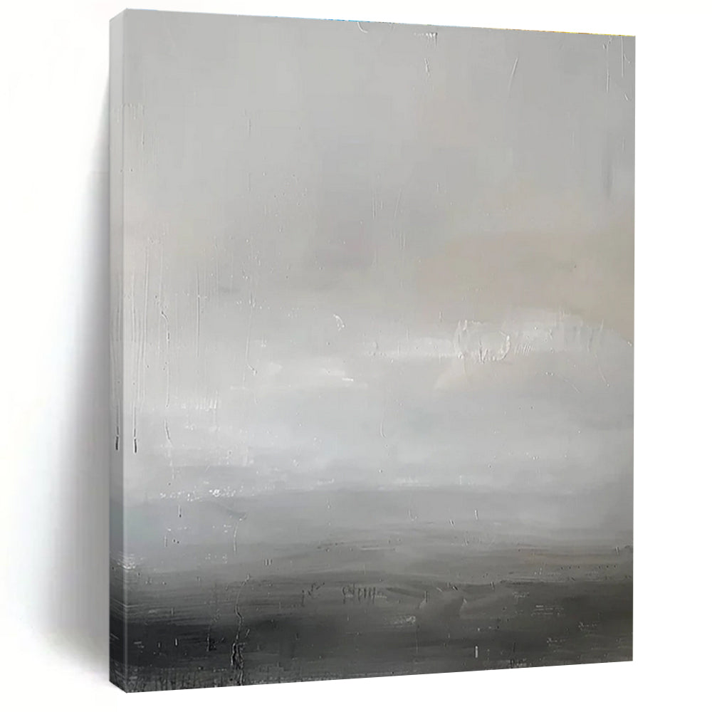 Minimalist Gray Abstract Painting for Zen - Inspired Offices HENG064