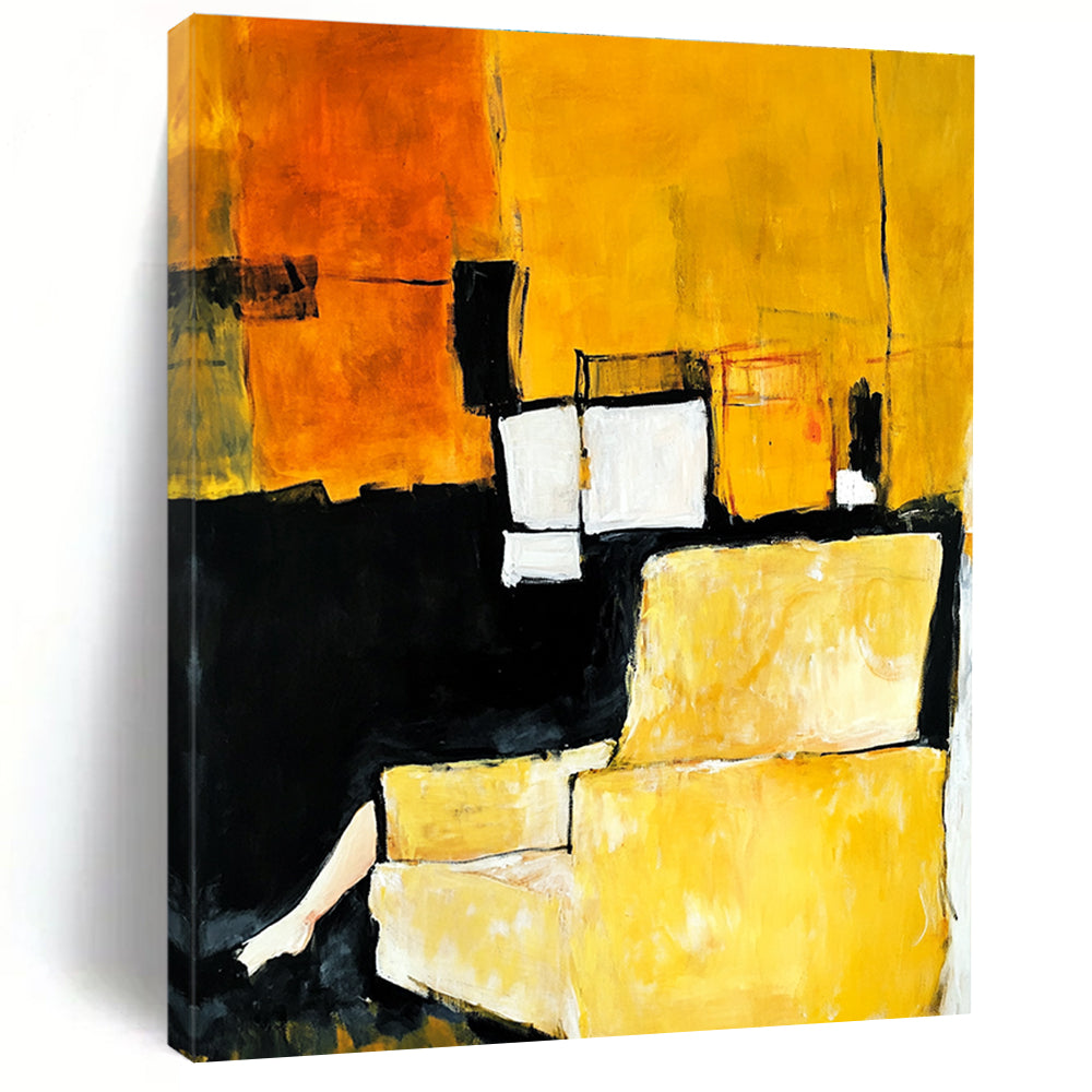 Yellow Armchair Abstract Painting for Modern Living Room Corners GAB1180