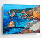 Coastal Rocks Abstract Painting for Seaside Home Living Rooms YHT454
