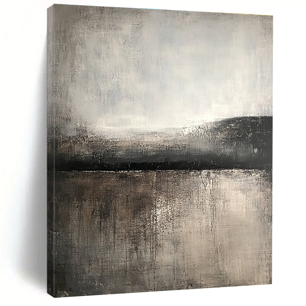 Monochrome Lake Abstract - Minimalist Landscape Abstract Art GAB0515