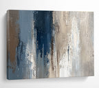 Blue and Gray Texture Abstract Painting with Layered Brushstrokes ABS274