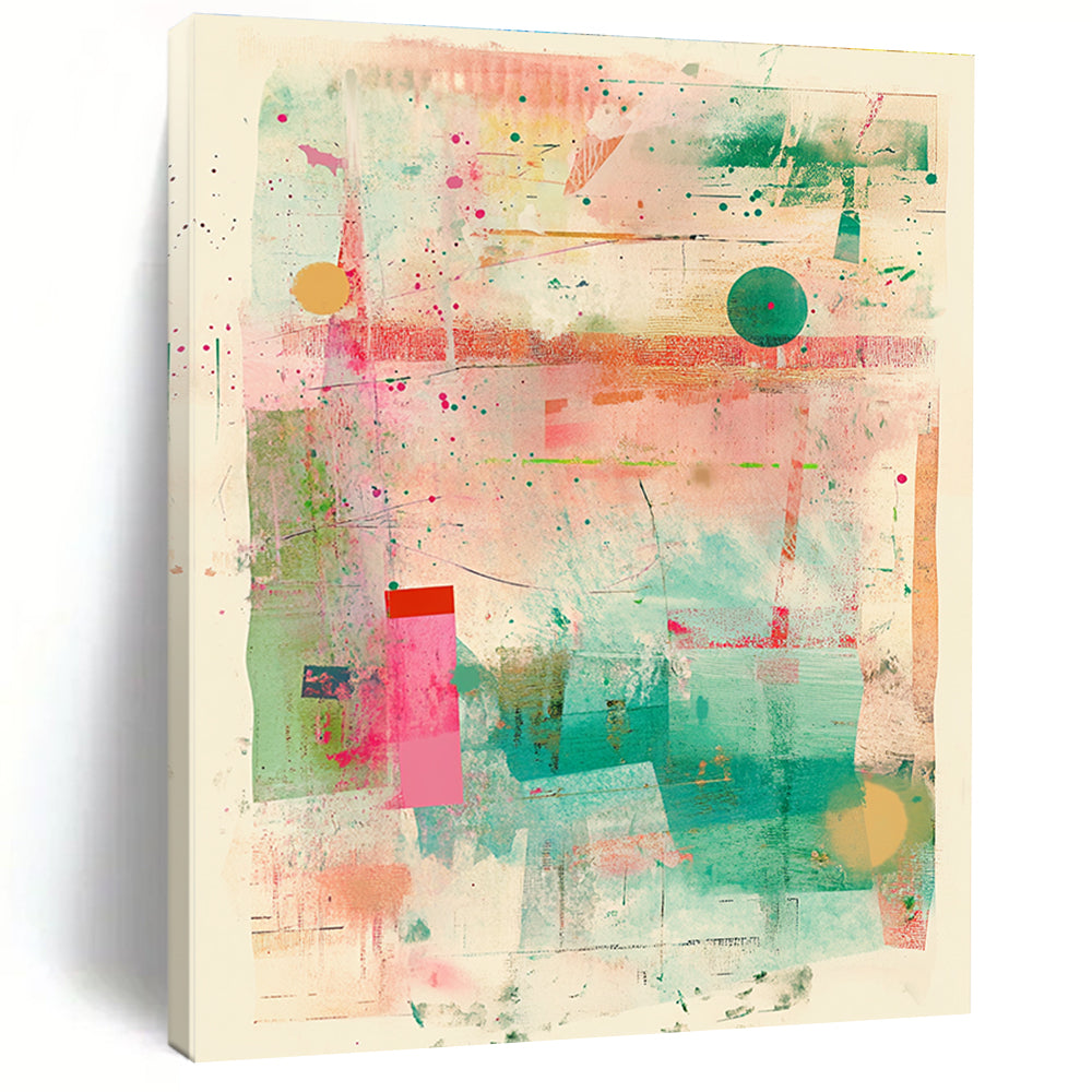 Colorful Abstract Collage Playful Abstract Painting for Creative Homes GAB1405
