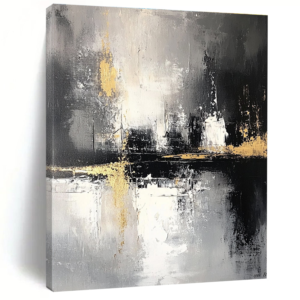 Dark Abstract Cityscape - Moody Urban Abstract Painting GAB0448
