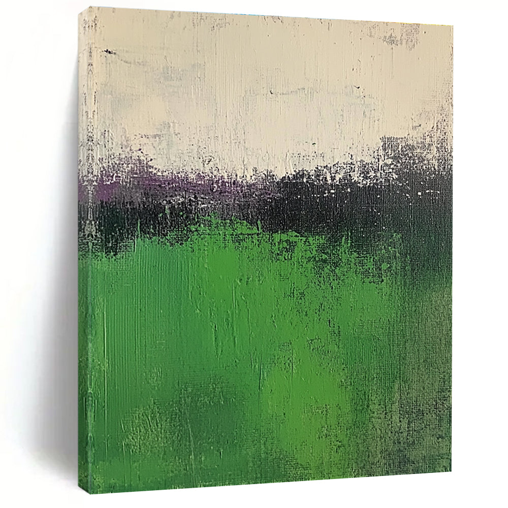 Green Purple Abstract Painting with Nature - Inspired Hues WINK568