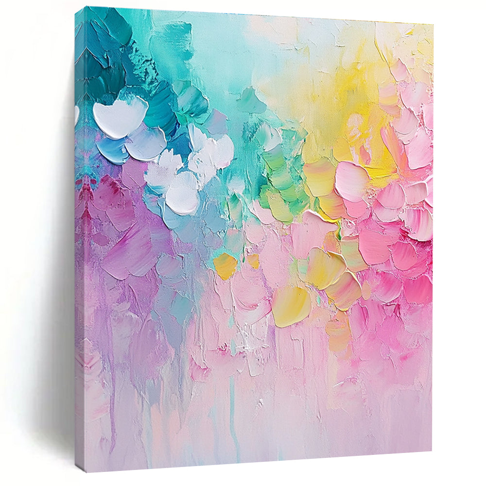 Rainbow Floral Abstract Painting for Cheerful Children’s Playrooms GAB0916