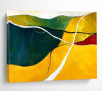 Colorful Landscape Abstract Painting with Simplified Forms ABS427