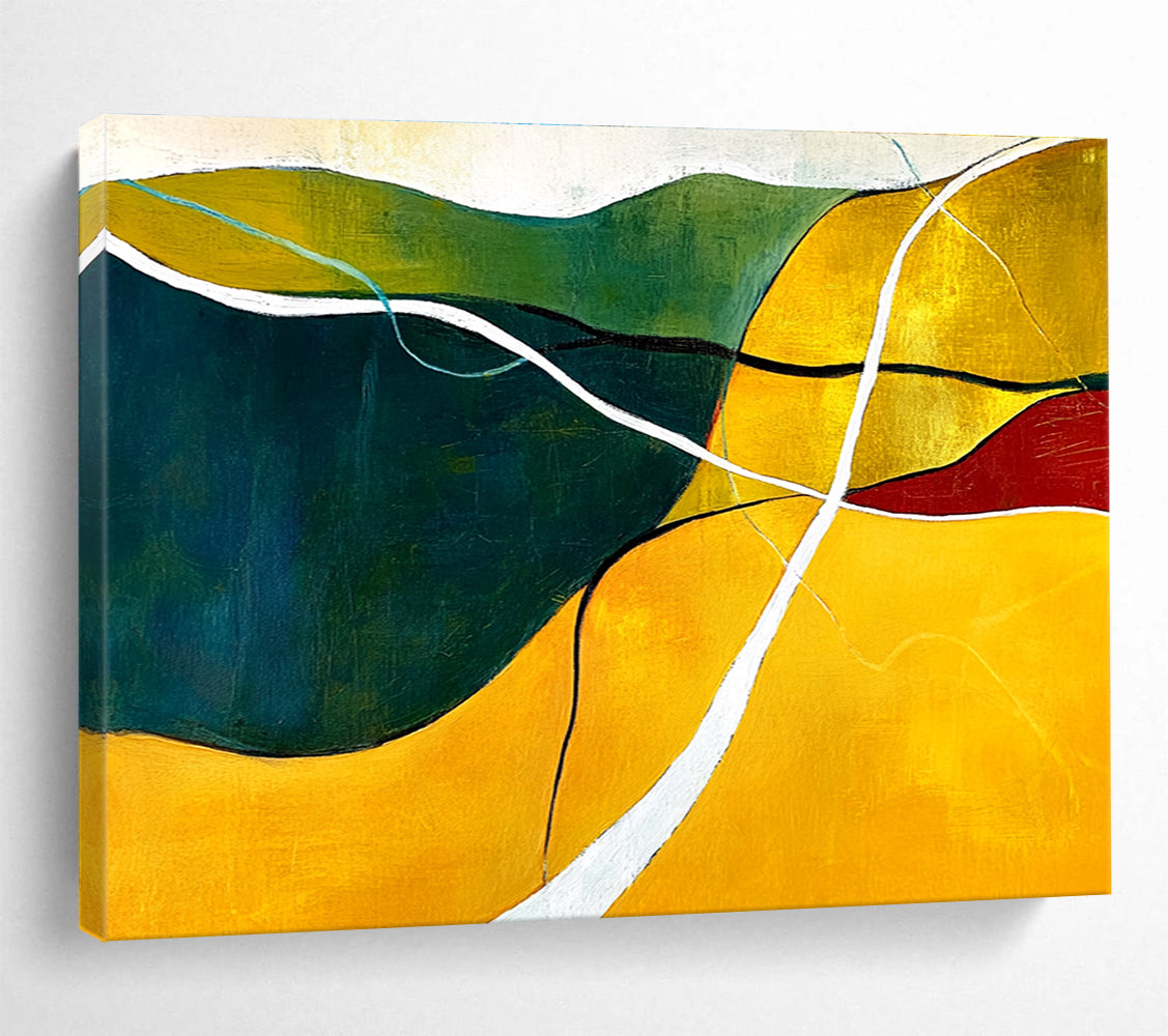Colorful Landscape Abstract Painting with Simplified Forms ABS427