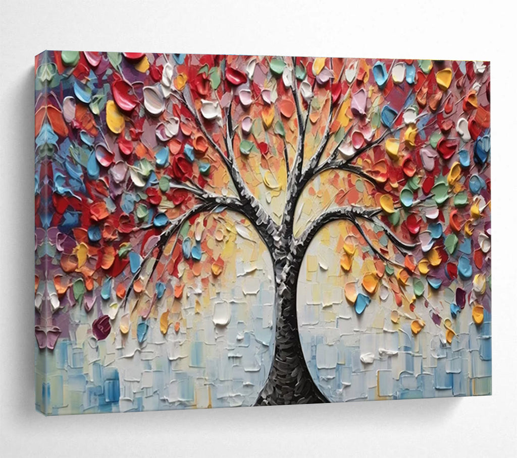 Colorful 3D Tree Abstract Painting for Art Galleries YHT169