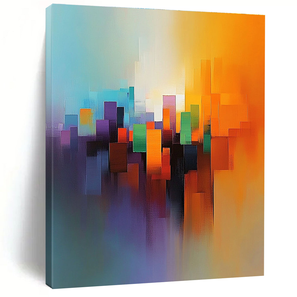 Colorful City Abstract Painting with Optimistic Vibe WINK449