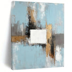 Blue Gold Gray Abstract Painting with Modern Sophistication WINK555
