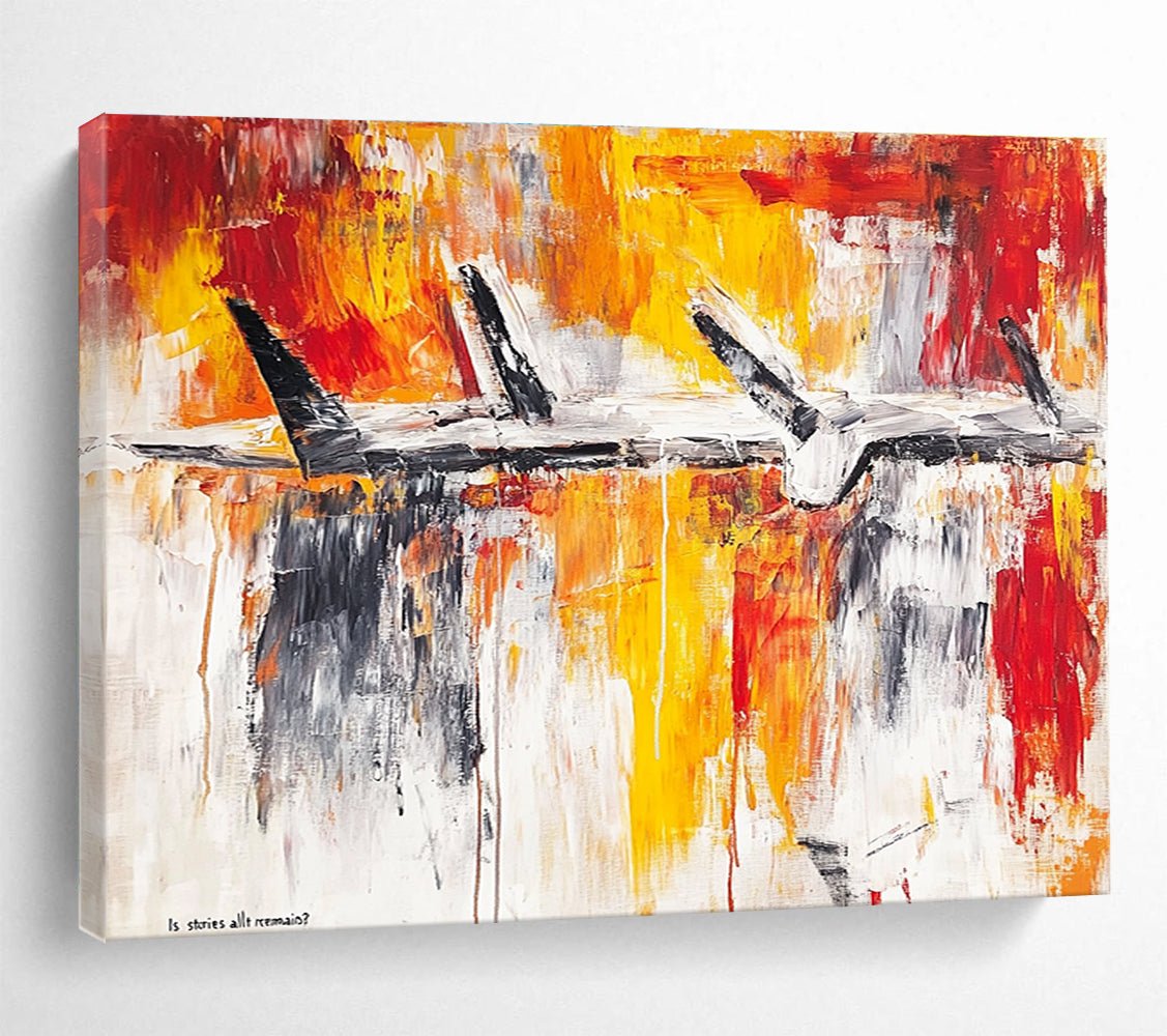 Abstract Aircraft Painting with Dynamic, Industrial Energy ABS497