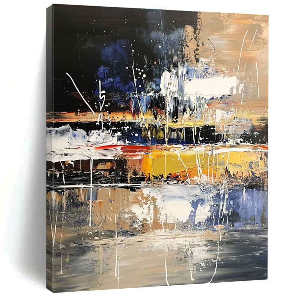 Dynamic Color Splash Abstract Painting for Artistic Event Venues GAB1209