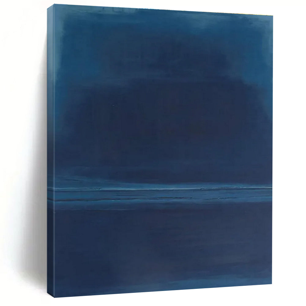 Deep Blue Gradient Abstract Painting for Nautical - Inspired Studies HENG474
