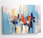 Blue - Toned City Abstract Painting for Modern Apartments YHT067