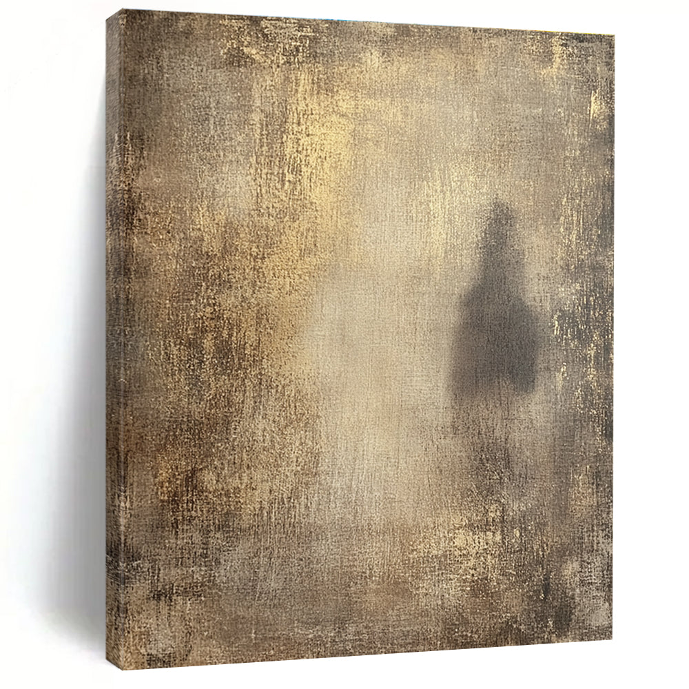 Shadowy Figure Abstract Painting with Muted Tones GAB0048