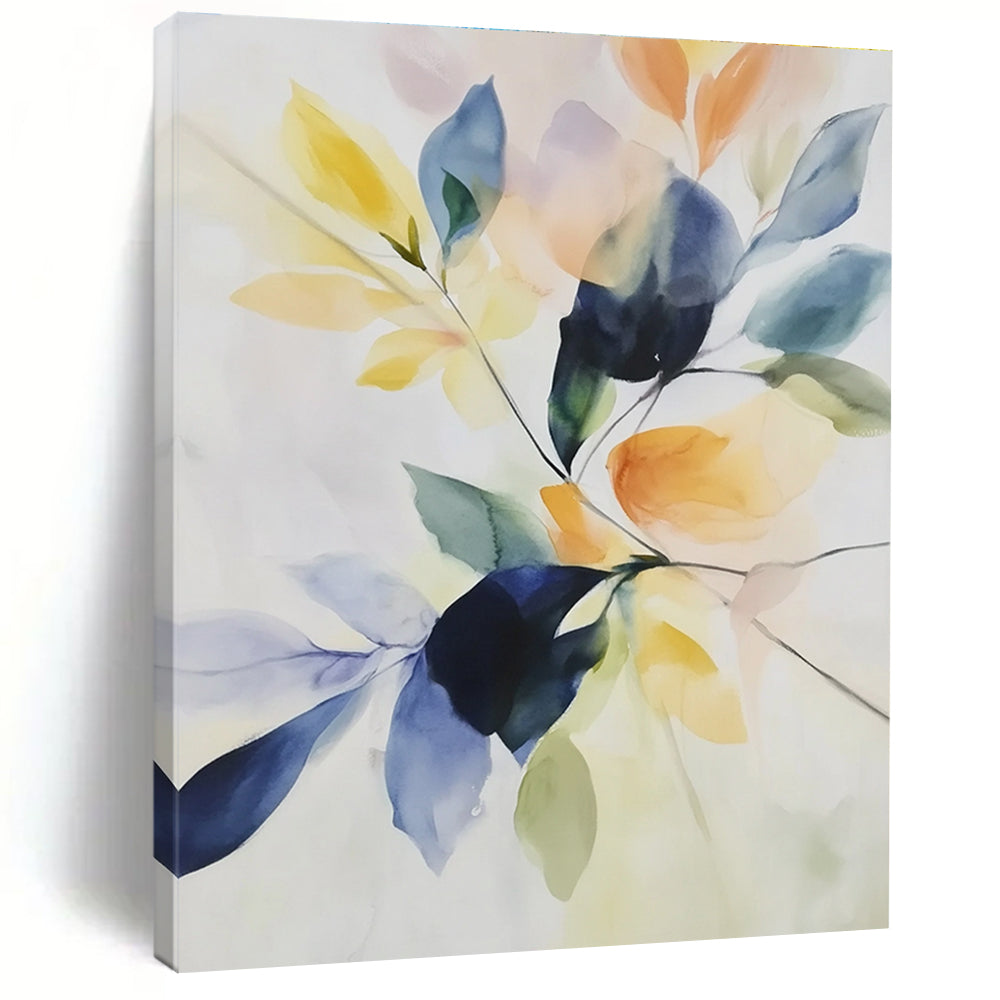Colorful Leaf Abstract Painting for Botanical - Themed Boutiques GAB0987