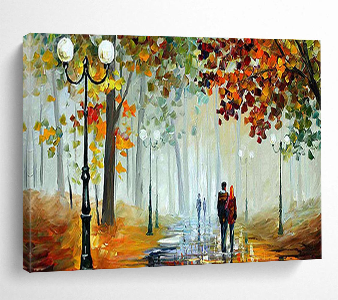Autumn Stroll Abstract Painting for Romantic Restaurant Interiors YHT225