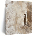 Solitary Figure Silhouette Abstract Painting in Neutral Tones GAB0022