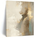 Figure in Neutral Tones Abstract Painting with Gold Accents GAB0690