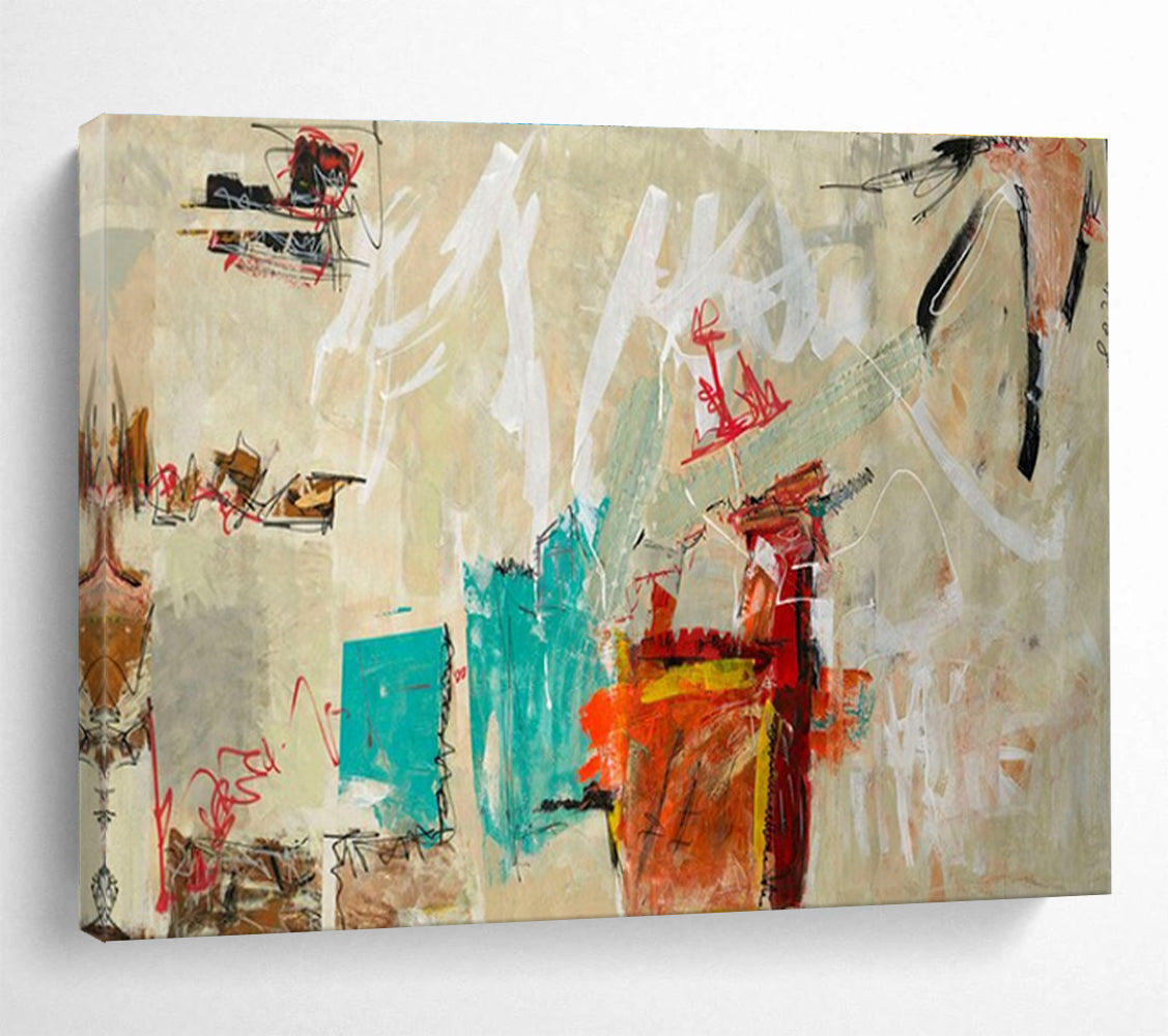 Neutral Tones Abstract Painting for Minimalist Living Rooms YHT238