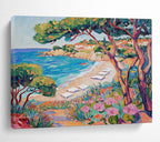 Coastal Beach Abstract Painting for Beachfront Restaurant Patios YHT417