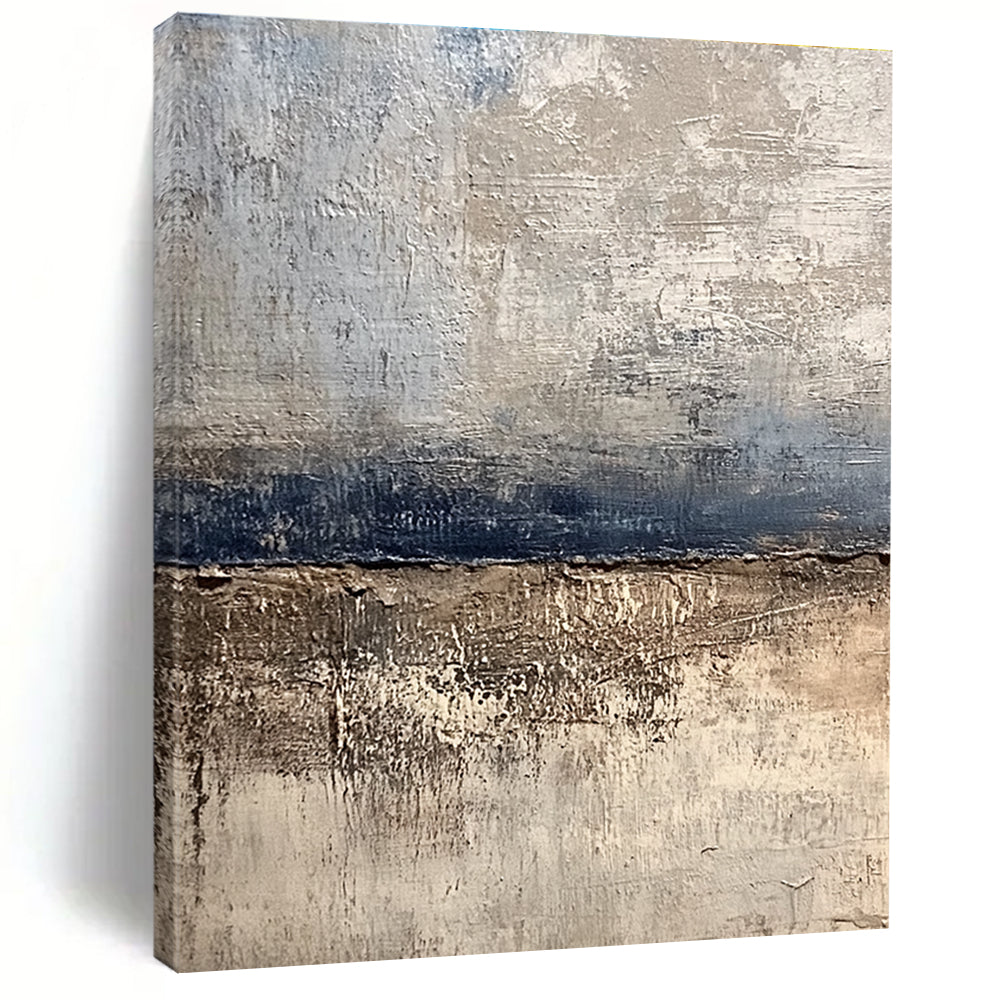 Textured Neutral Stripes - Subtle Abstract Landscape Art GAB0446
