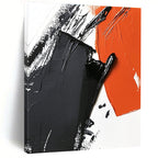 Black and Orange Textured Art Abstract Painting with Bold Strokes GAB0055