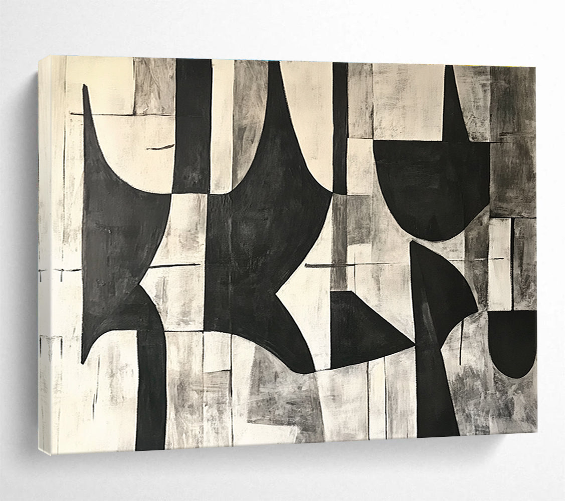 Black - White Geometric Abstract  Timeless Contrast ABS108