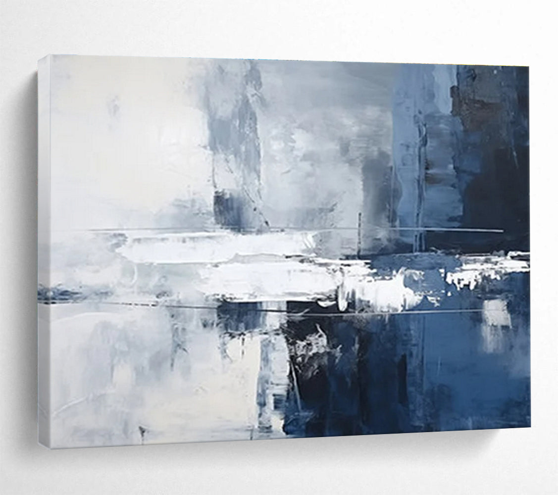 Blue - Grey Abstract Painting for Modern Offices YHT102