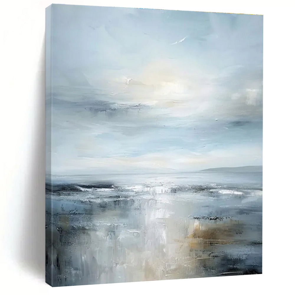 Calm Seascape Abstract Painting for Coastal Bedroom Retreats HENG059