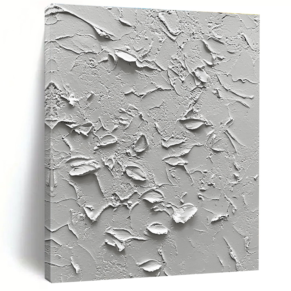 White Textured Surface Abstract Painting with Subtle Depth WINK093