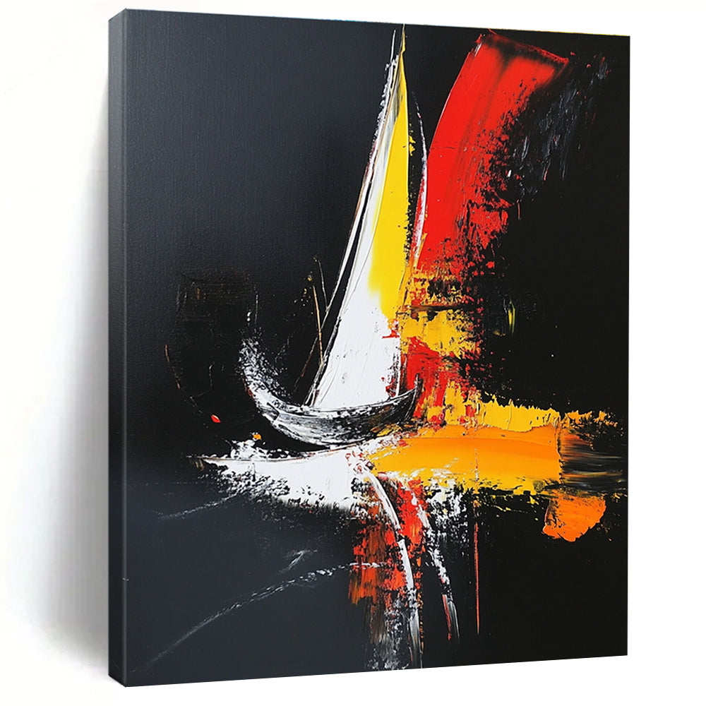 Colorful Sailboat Abstract Painting for Coastal - Themed Restaurants GAB0854