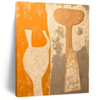 Vase - Shaped Abstract Forms Painting with Earthy Tones WINK060