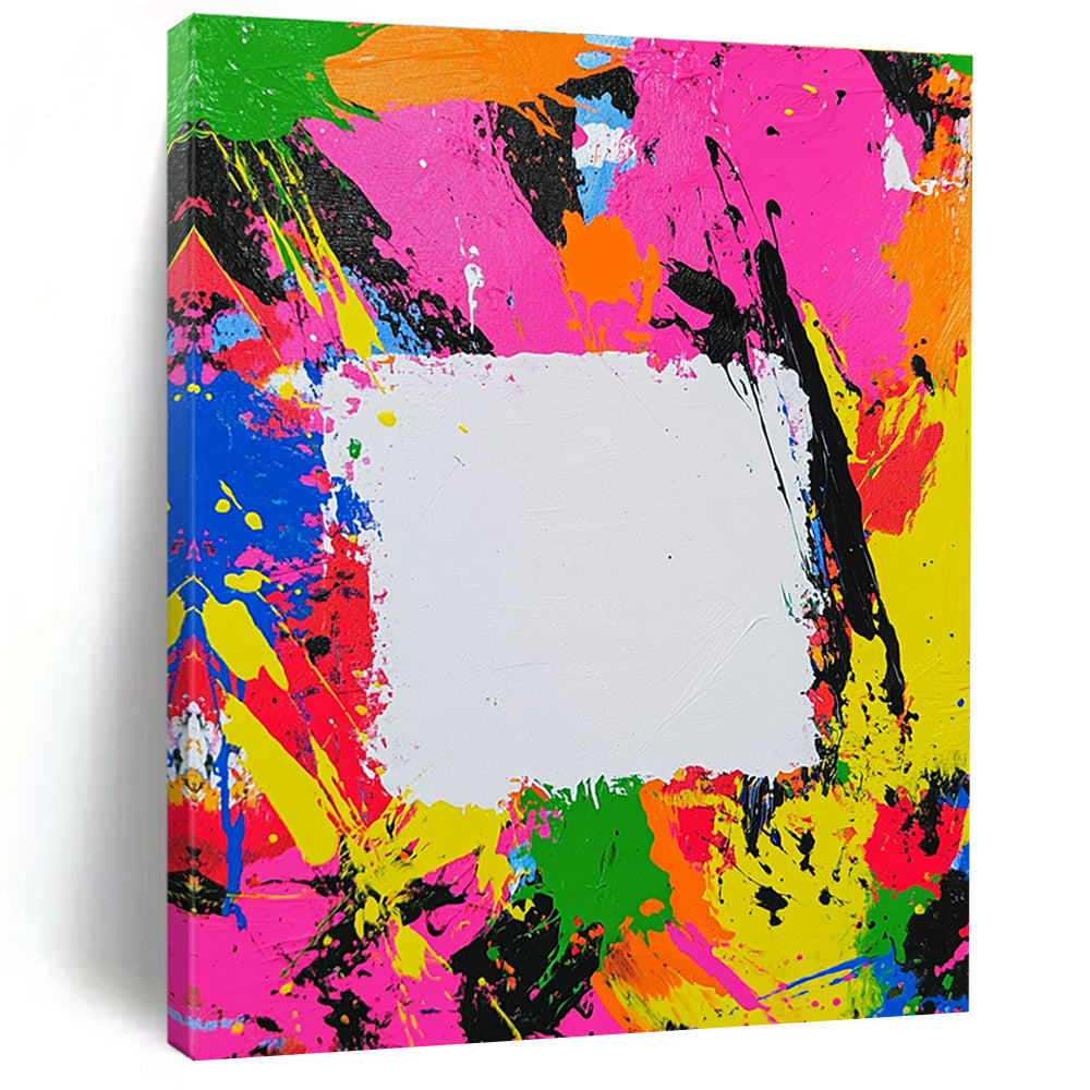 Bold Color Splash Abstract Painting with Explosive Energy WINK597
