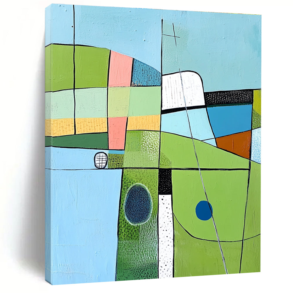 Geometric Landscape Art Modern Scenic Abstract Painting GAB0263