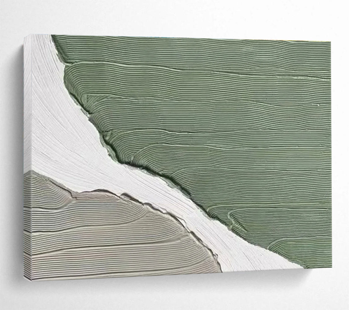 Green - Gray - White Abstract Painting for Contemporary Home Offices YHT396