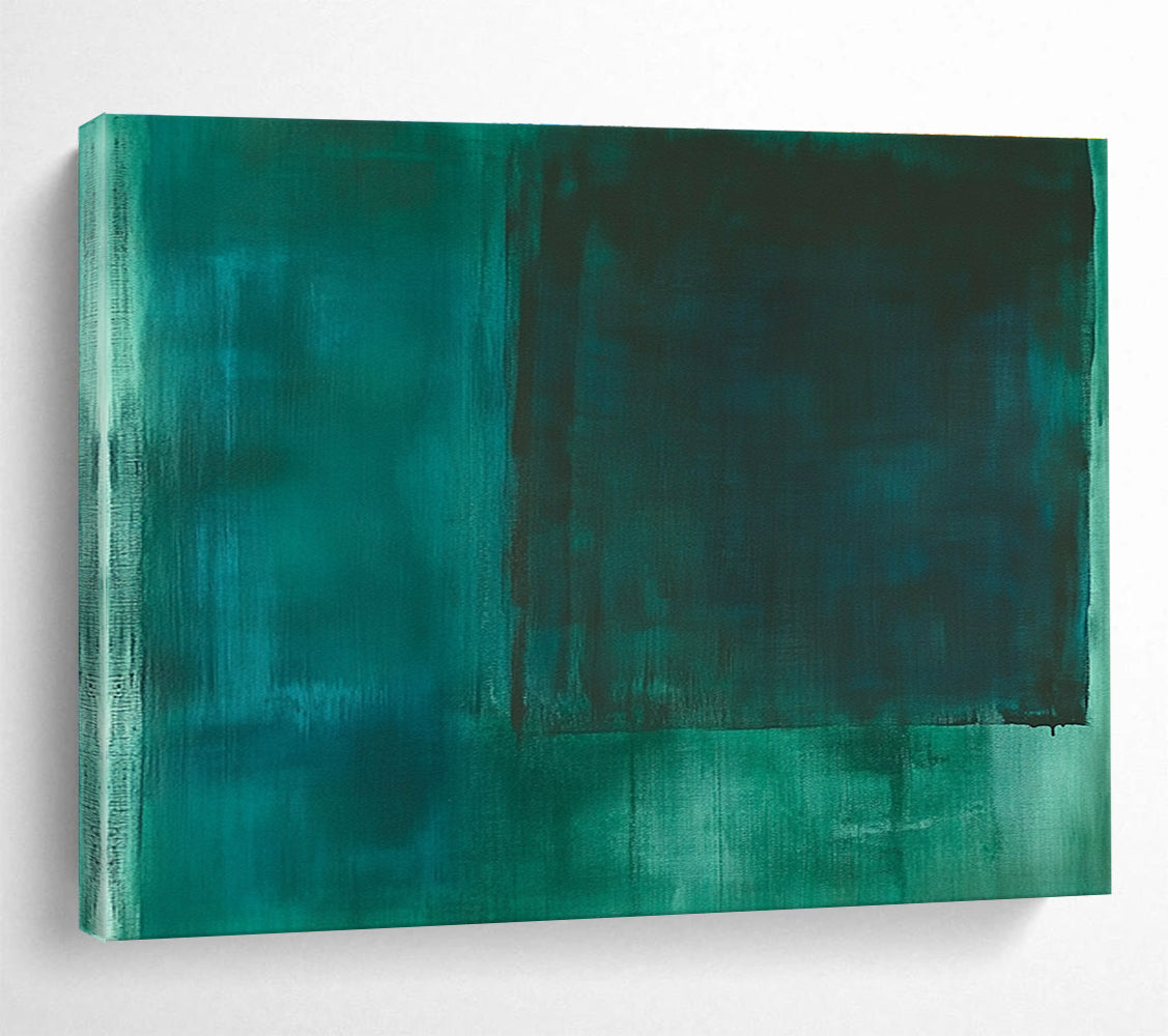 Dark Green Shades Abstract Painting with Subtle Textures ABS392