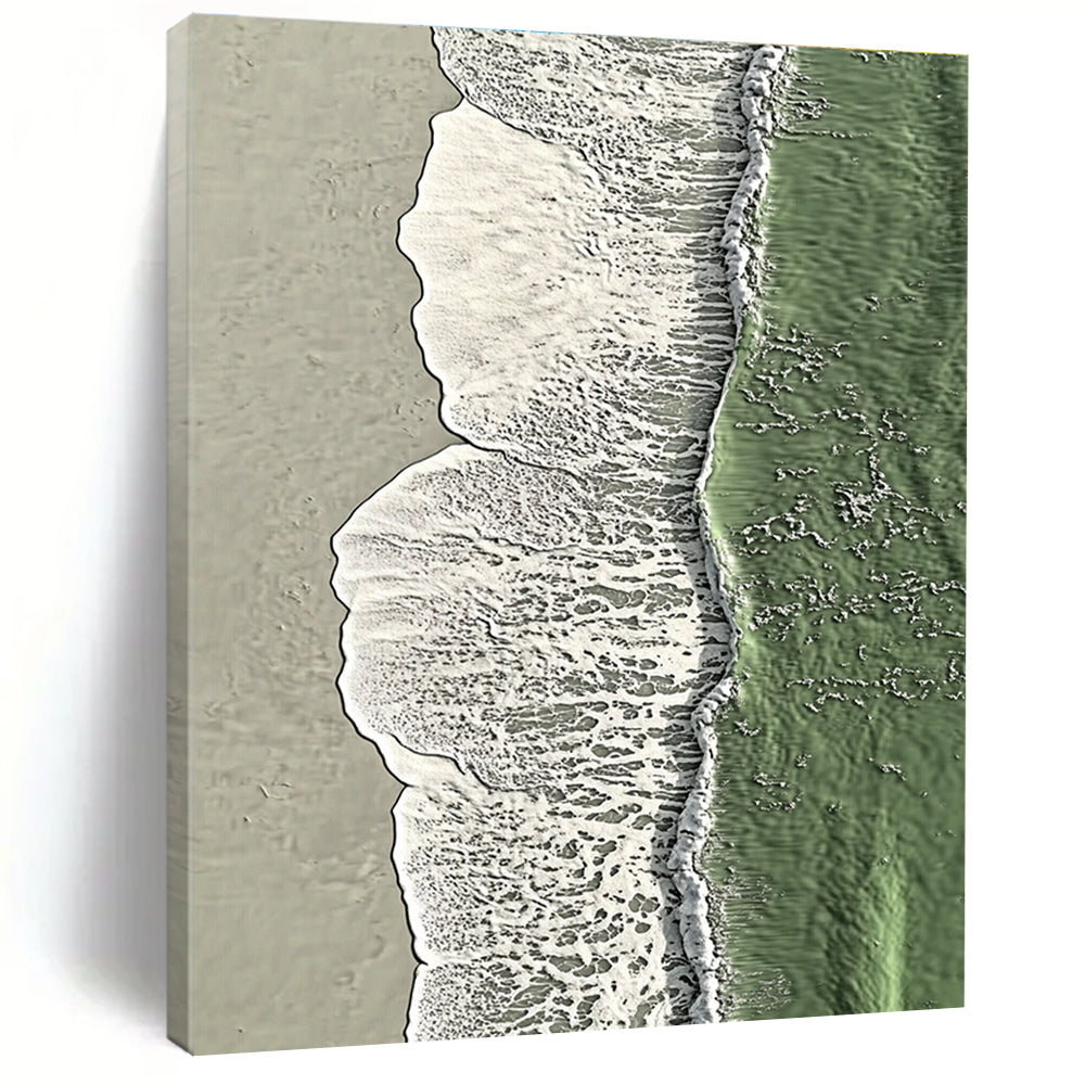 Green Ocean Aerial Contemporary Coastal Abstract Painting GAB0315