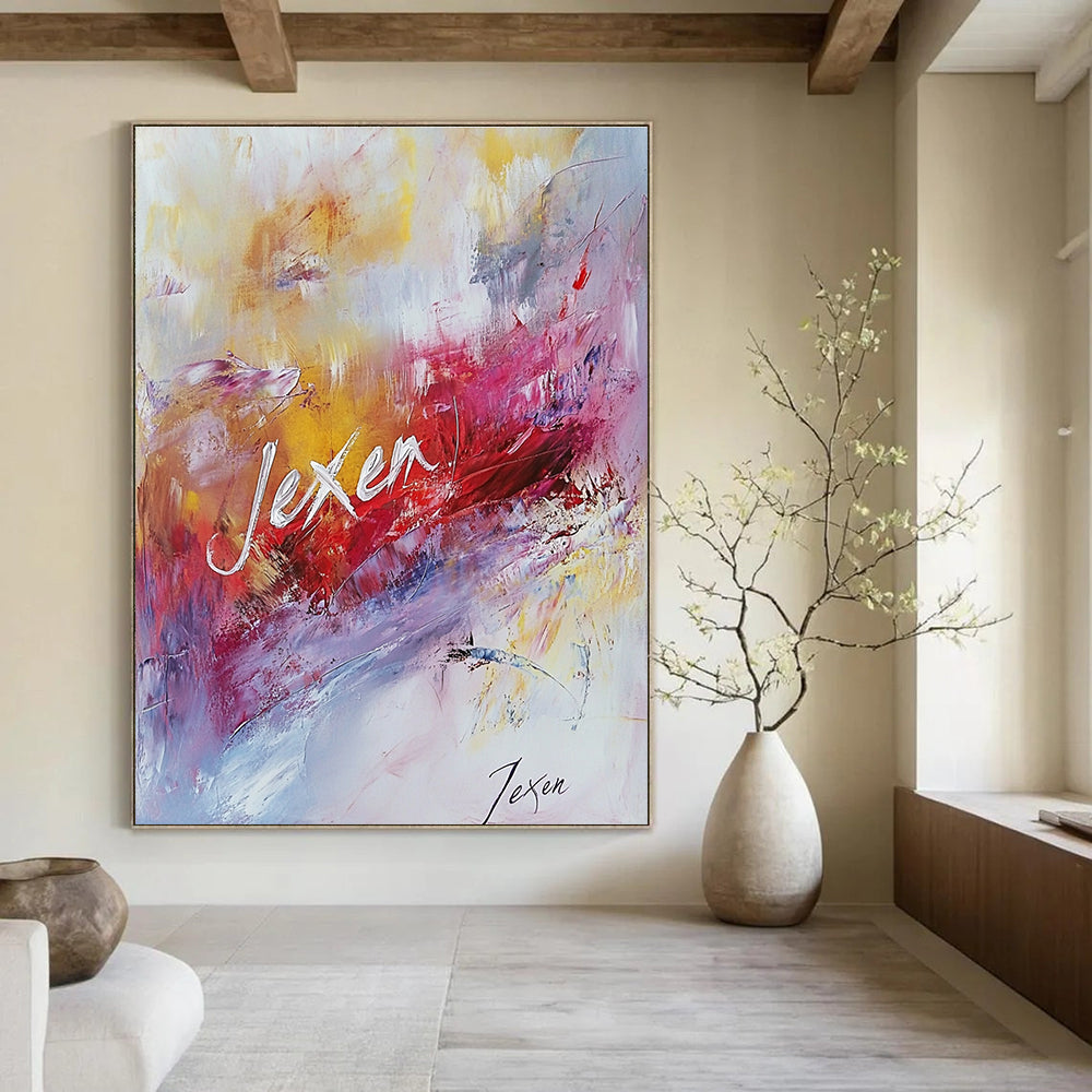 Colorful Abstract with Signature Painting for Personalized Home Studios GAB1229