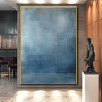 Blue - Gray Gradient Background Abstract Painting with Cool Calm WINK026