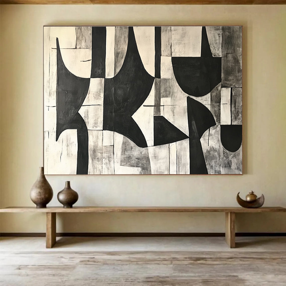Black - White Geometric Abstract  Timeless Contrast ABS108