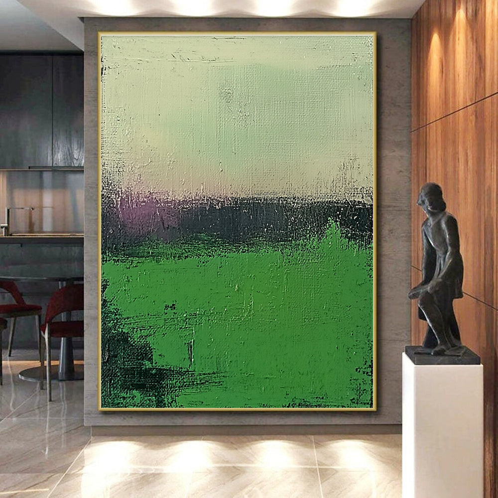 Green and Purple Gradient Abstract Painting with Subtle Tranquility WINK109