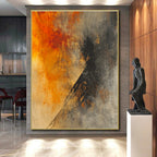 Warm and Cool Tones Abstract Painting with Dramatic Depth WINK800