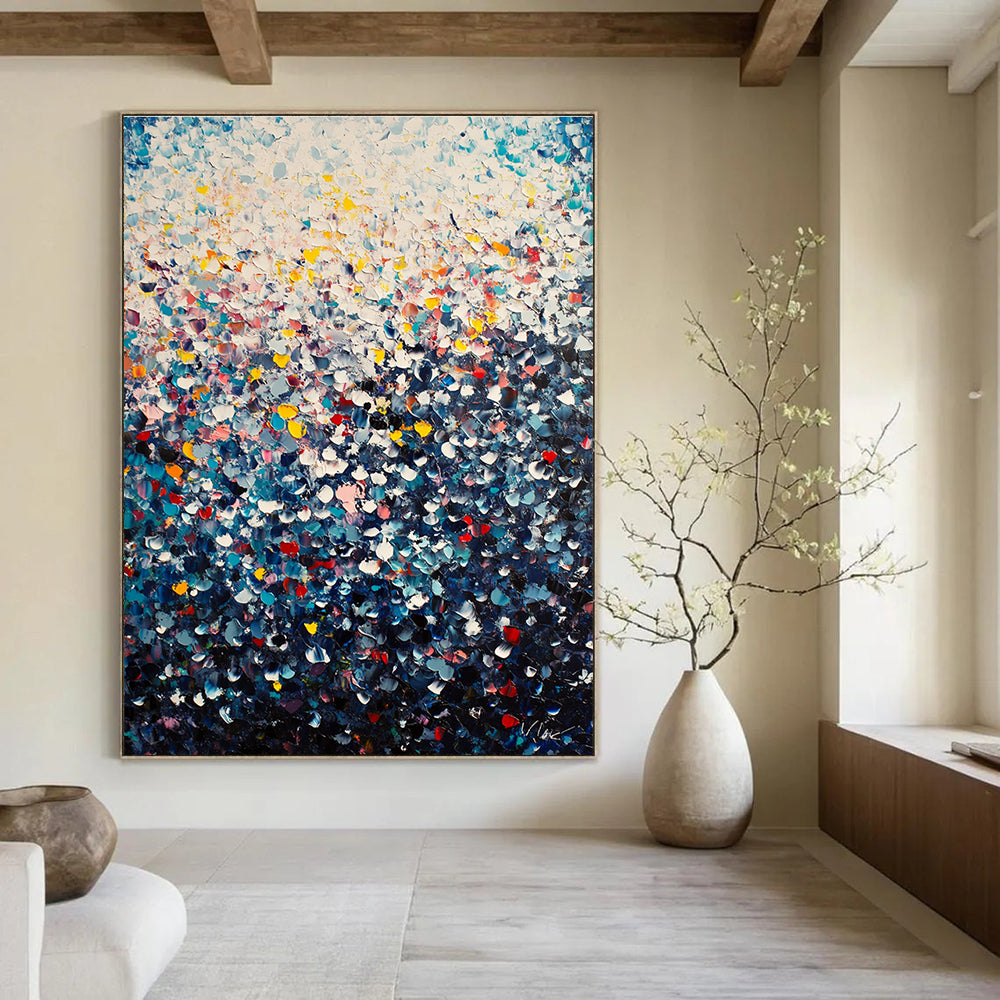 Colorful Dotted Mosaic Vibrant Abstract Painting GAB0291