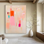 Pastel Color Block Abstract Painting for Charming - Styled Cafes GAB1096