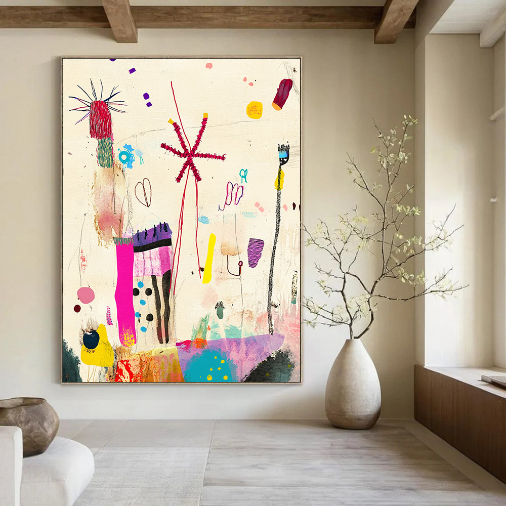 Colorful Abstract Doodles Abstract Painting for Creative Studio Break Areas GAB1363