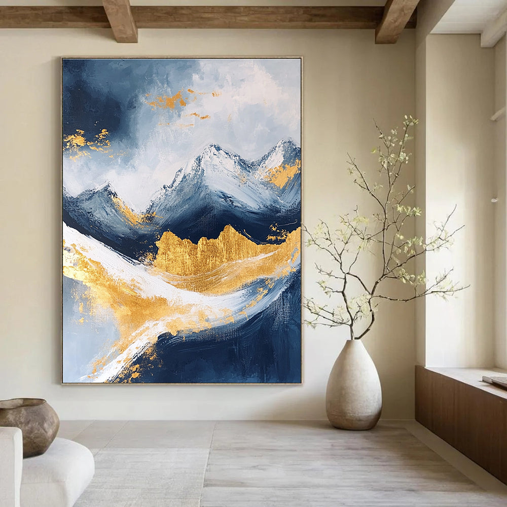 Golden Mountain Abstract - Majestic Landscape Abstract Painting GAB0440