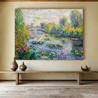 Monet - Style Water Lily Abstract Painting for Art Galleries YHT197